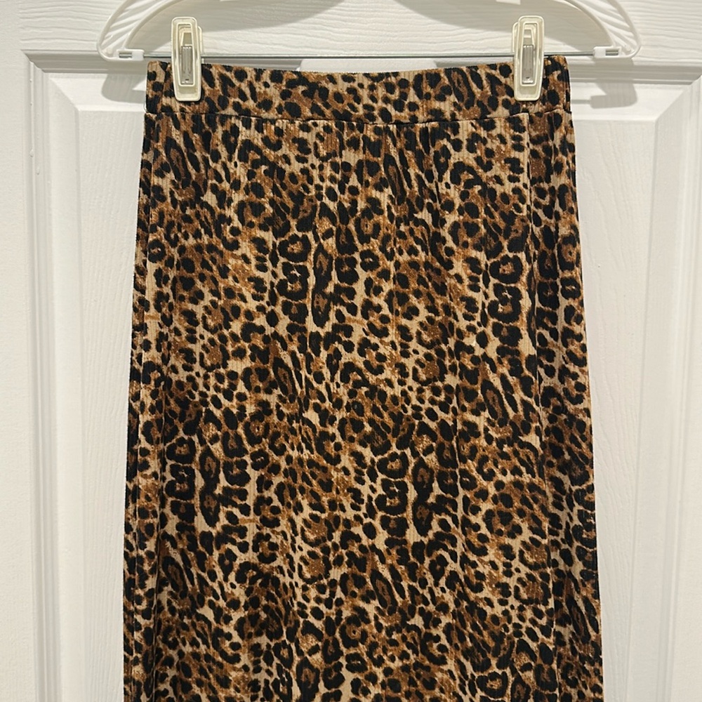 Leopard Print Midi Skirt